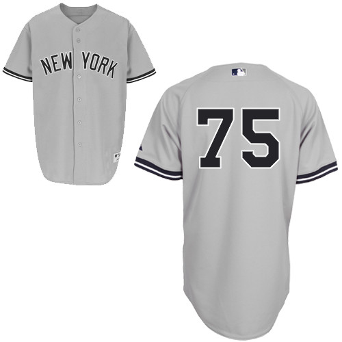 Manny Banuelos #75 MLB Jersey-New York Yankees Men's Authentic Road Gray Baseball Jersey